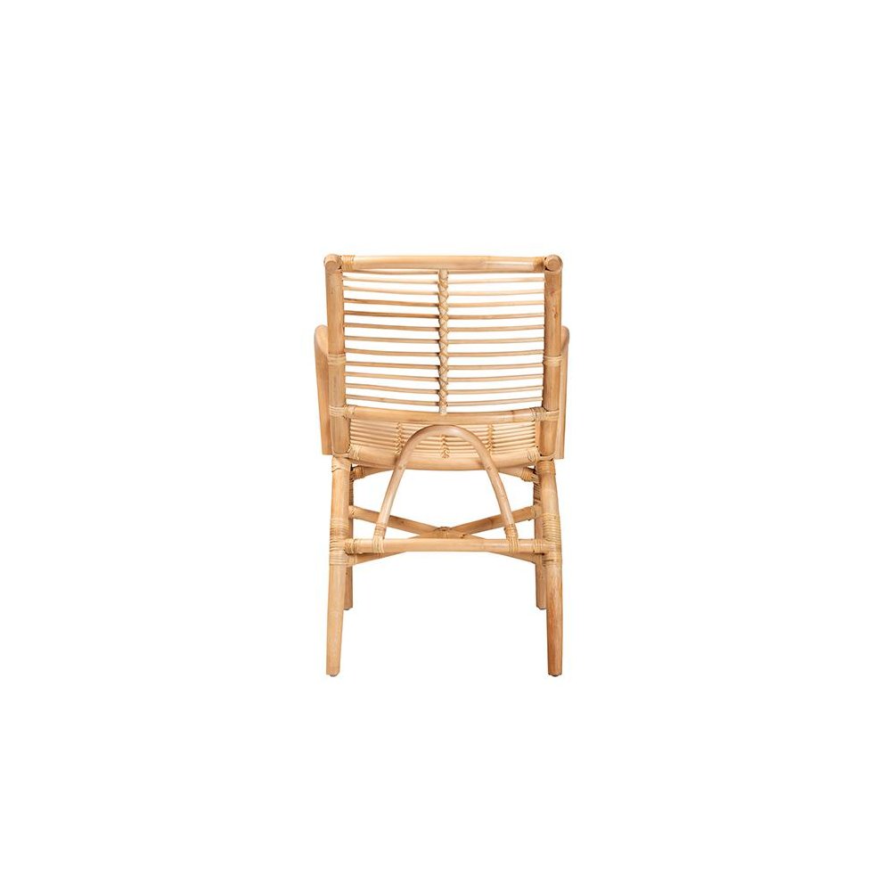 bali & pari Seminyak Modern Bohemian Natural Rattan Lounge Chair. Picture 4
