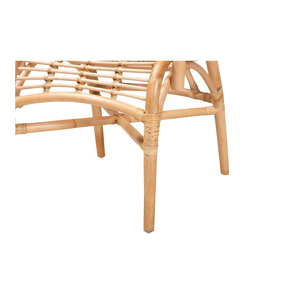 bali & pari Seminyak Modern Bohemian Natural Rattan Lounge Chair. Picture 6