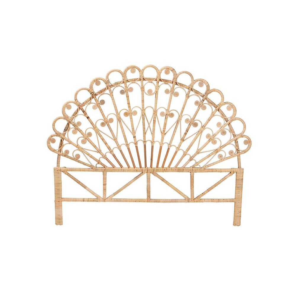Bohemian Natural Brown Rattan Queen Size Standalone Headboard. Picture 2
