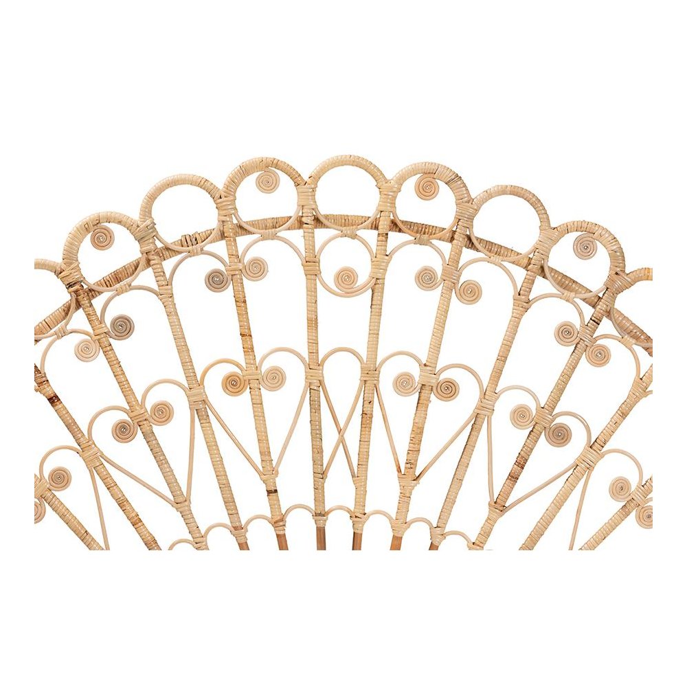 Bohemian Natural Brown Rattan Queen Size Standalone Headboard. Picture 3