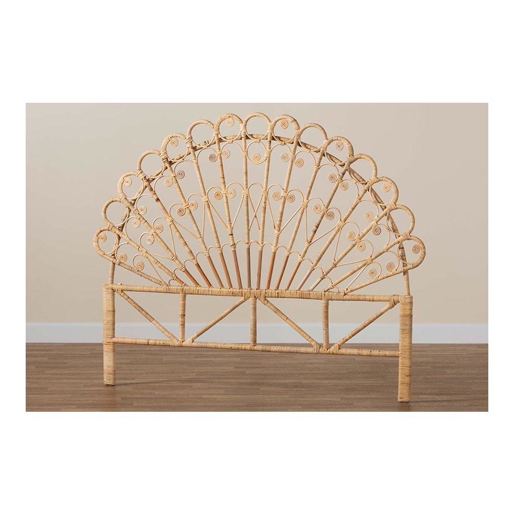Bohemian Natural Brown Rattan Queen Size Standalone Headboard. Picture 6
