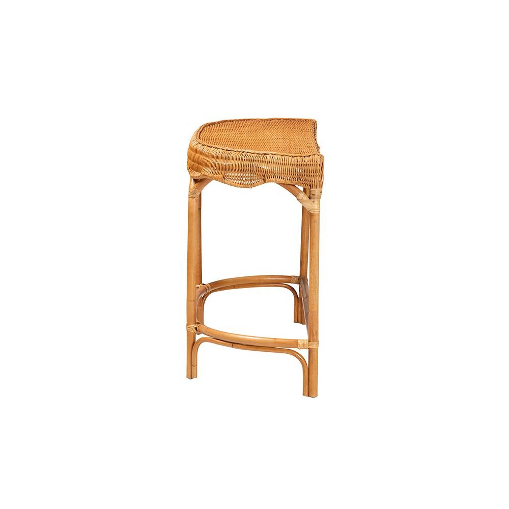 bali & pari Wakana Modern Bohemian Natural Brown Rattan Console Table. Picture 3