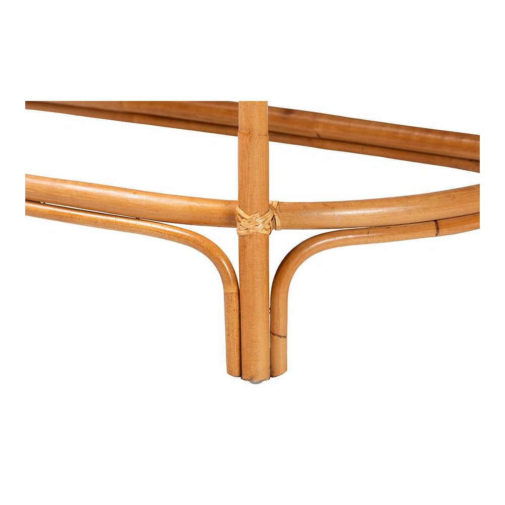 bali & pari Wakana Modern Bohemian Natural Brown Rattan Console Table. Picture 5
