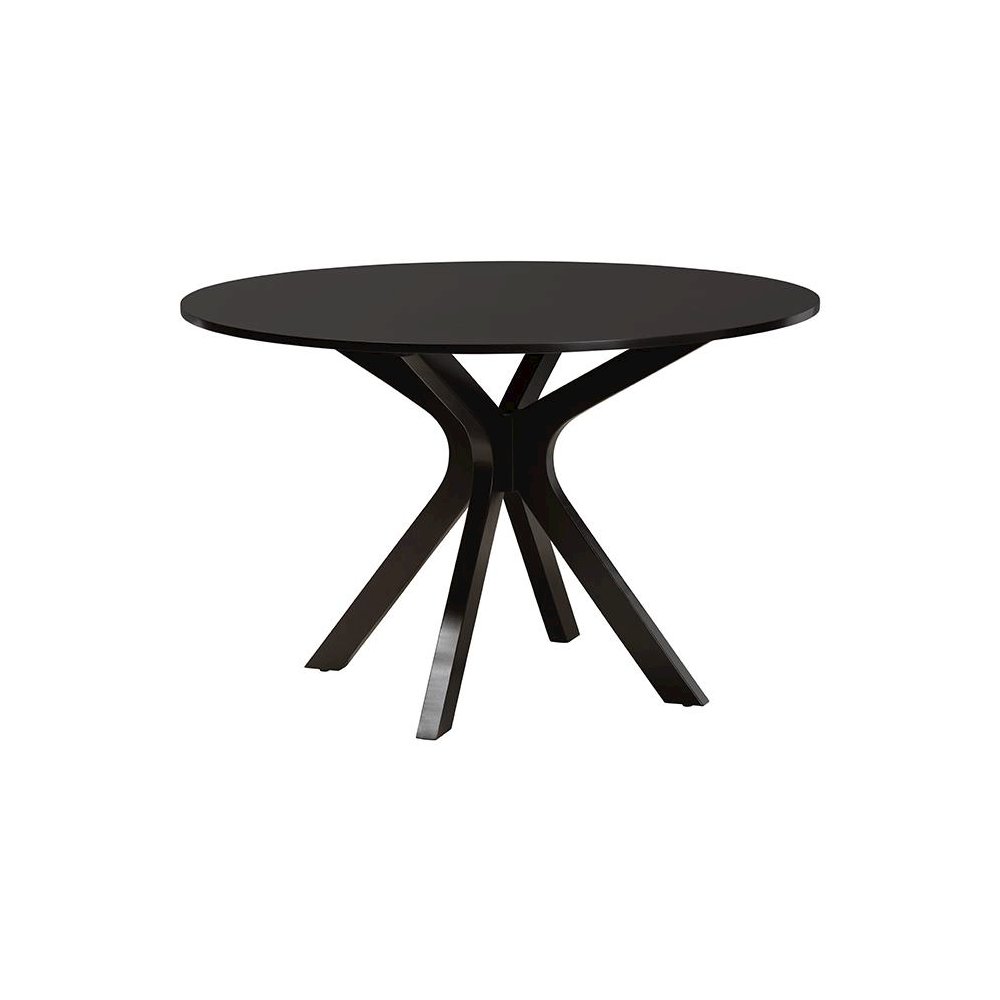 Linnet Mid-Century Modern Dark Brown Finished Wood and Rattan 7-Piece Dining Set. Picture 3