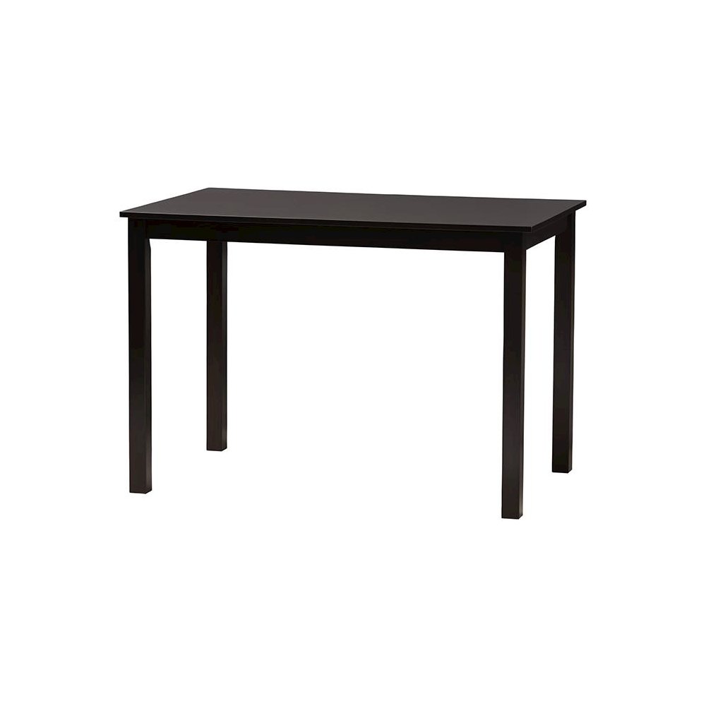 Estera Mid-Century Modern Dark Brown Finished Wood and Rattan 5-Piece Dining Set. Picture 3