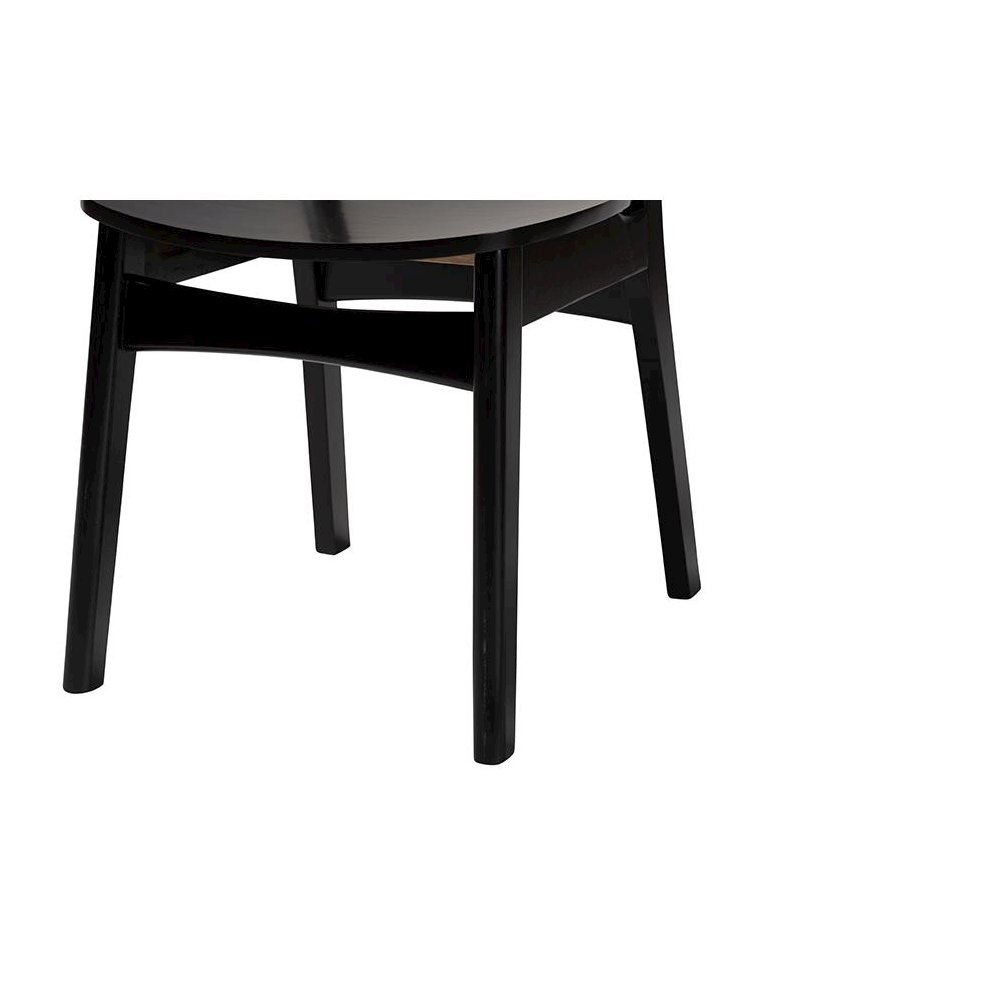 Estera Mid-Century Modern Dark Brown Finished Wood and Rattan 5-Piece Dining Set. Picture 6