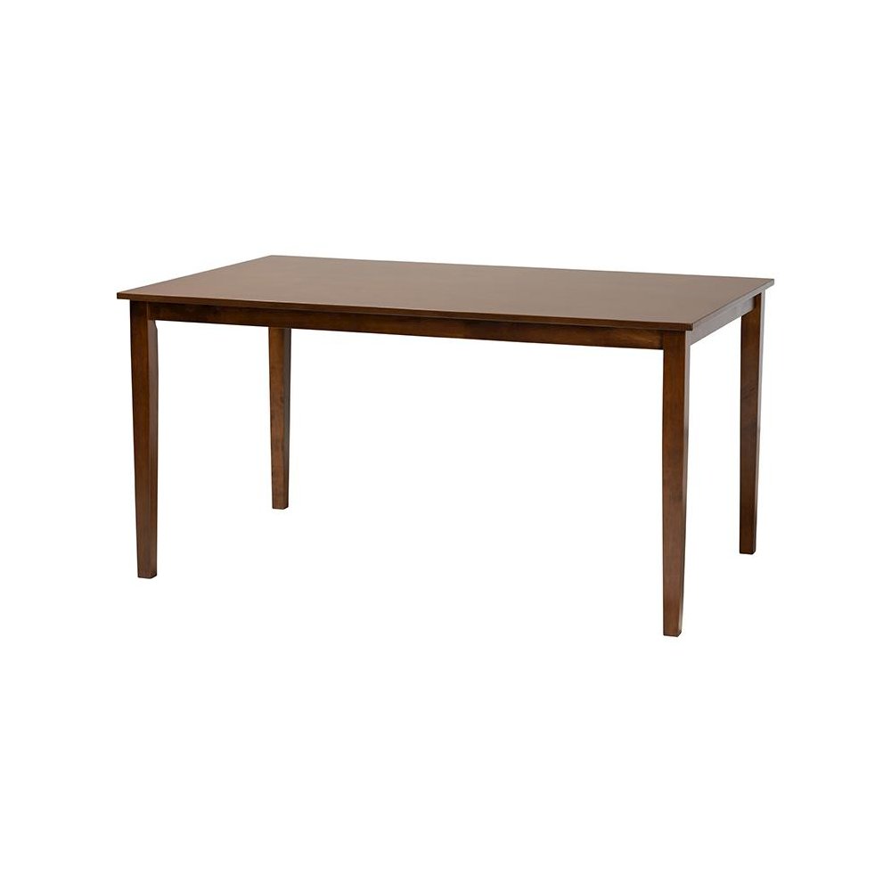 Walnut Brown Finished Wood and Rattan 7-Piece Dining Set. Picture 3