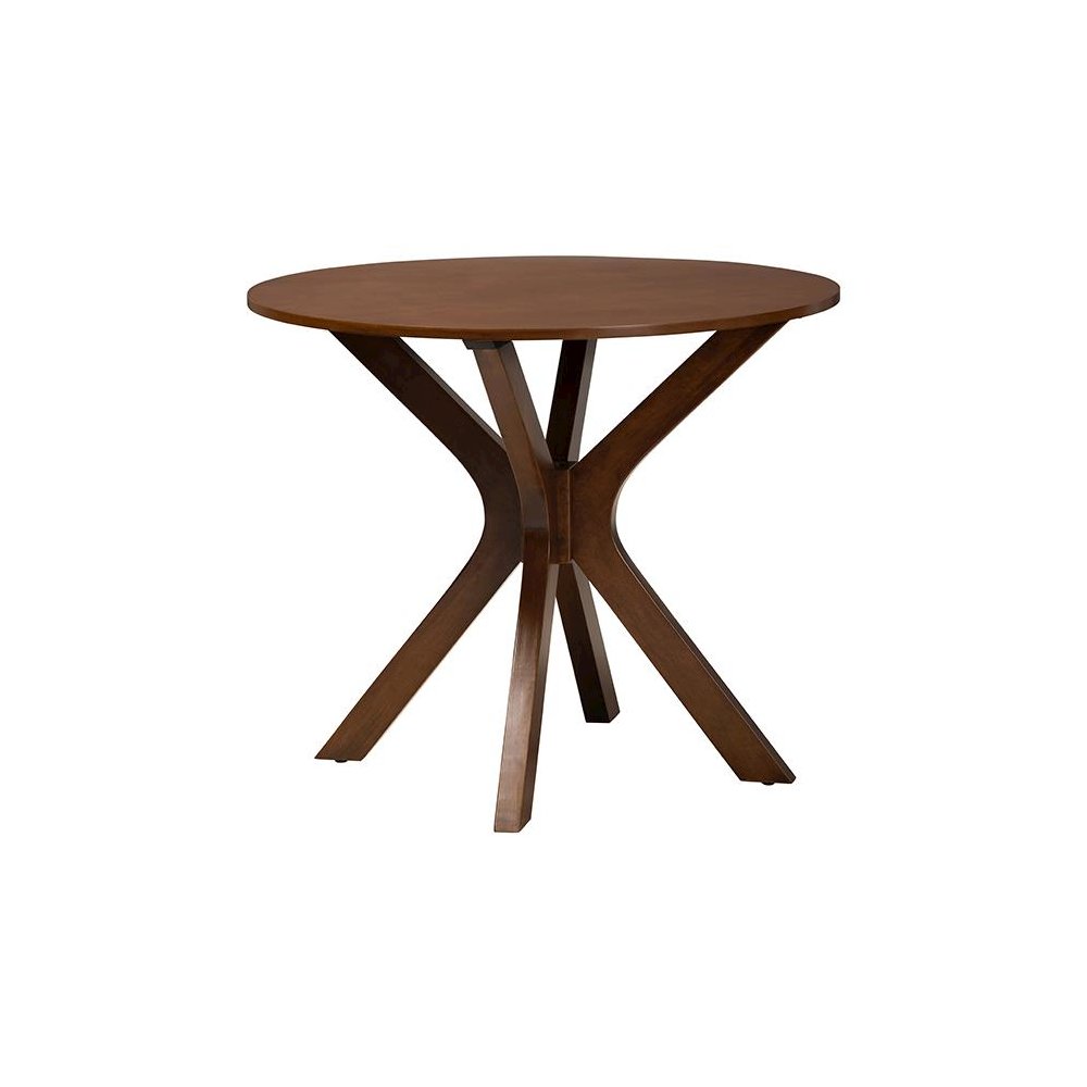 Walnut Brown Finished Wood and Rattan 5-Piece Dining Set. Picture 3