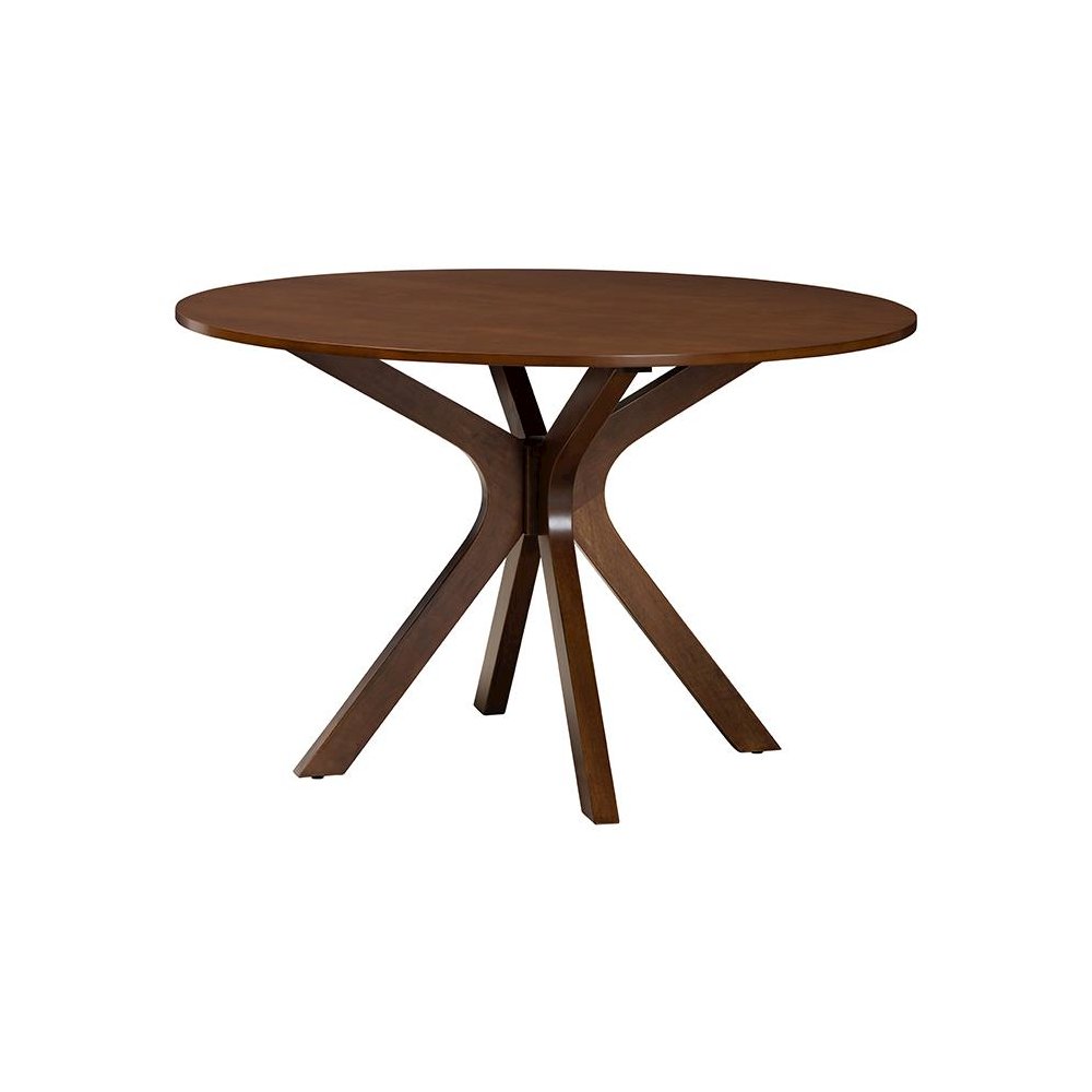 Walnut Brown Finished Wood and Rattan 7-Piece Dining Set. Picture 3