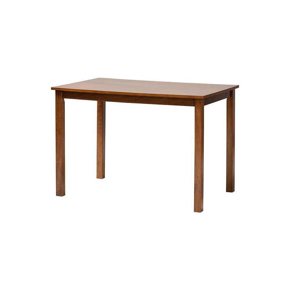 Walnut Brown Finished Wood and Rattan 5-Piece Dining Set. Picture 3