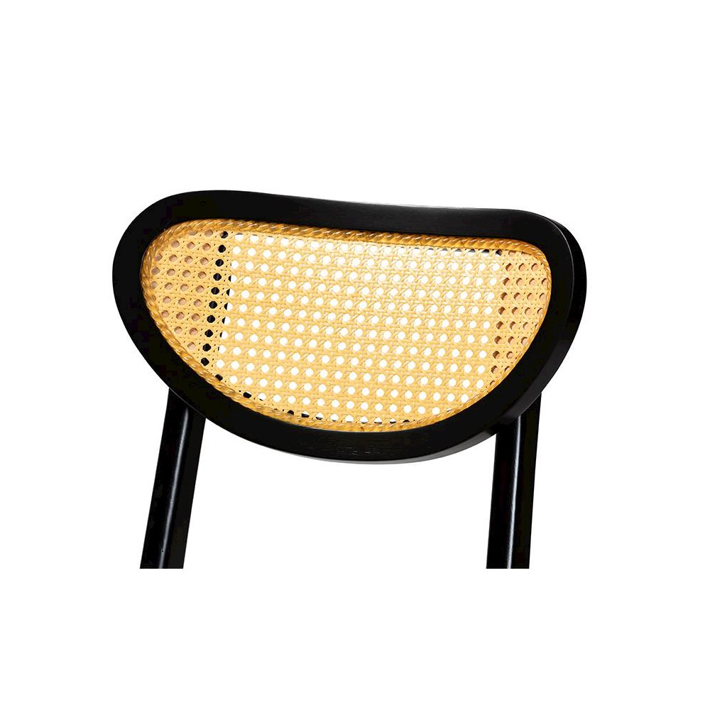 Hesper Mid-Century Modern Dark Brown Finished Wood and Rattan 5-Piece Pub Set. Picture 5