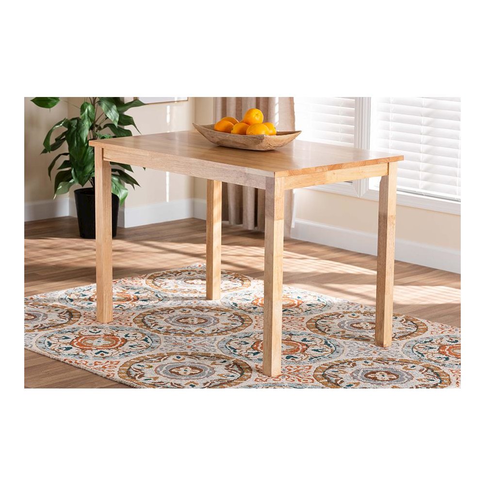 Baxton Studio Eveline Modern Natural Brown Finished Wood 43-Inch Dining Table. Picture 7