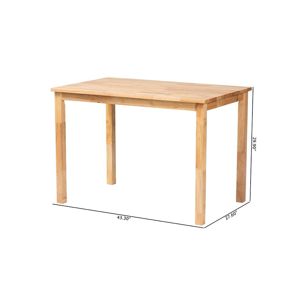Baxton Studio Eveline Modern Natural Brown Finished Wood 43-Inch Dining Table. Picture 9