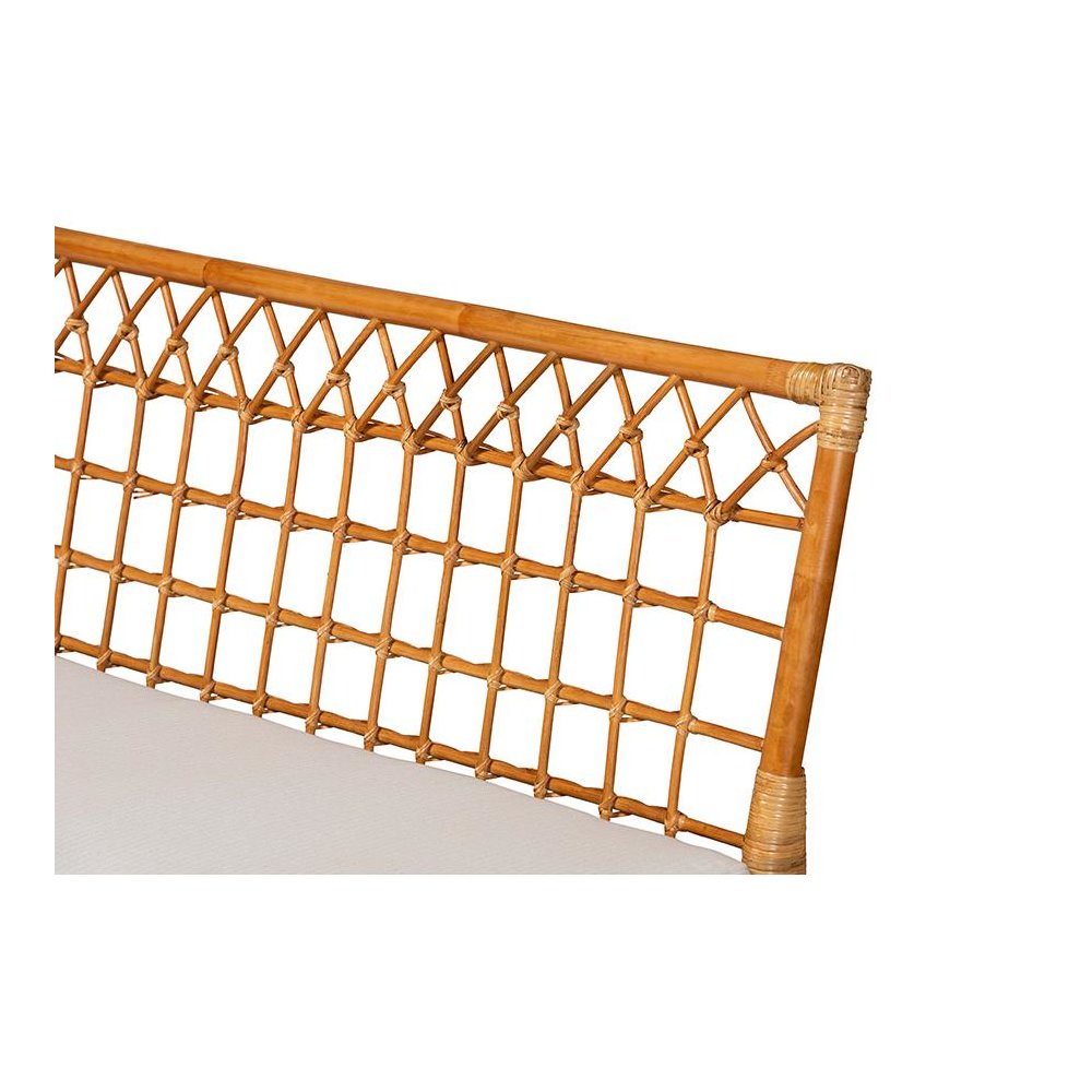 bali & pari Adora Modern Bohemian Honey Rattan 4-Piece Dining Nook Set. Picture 6