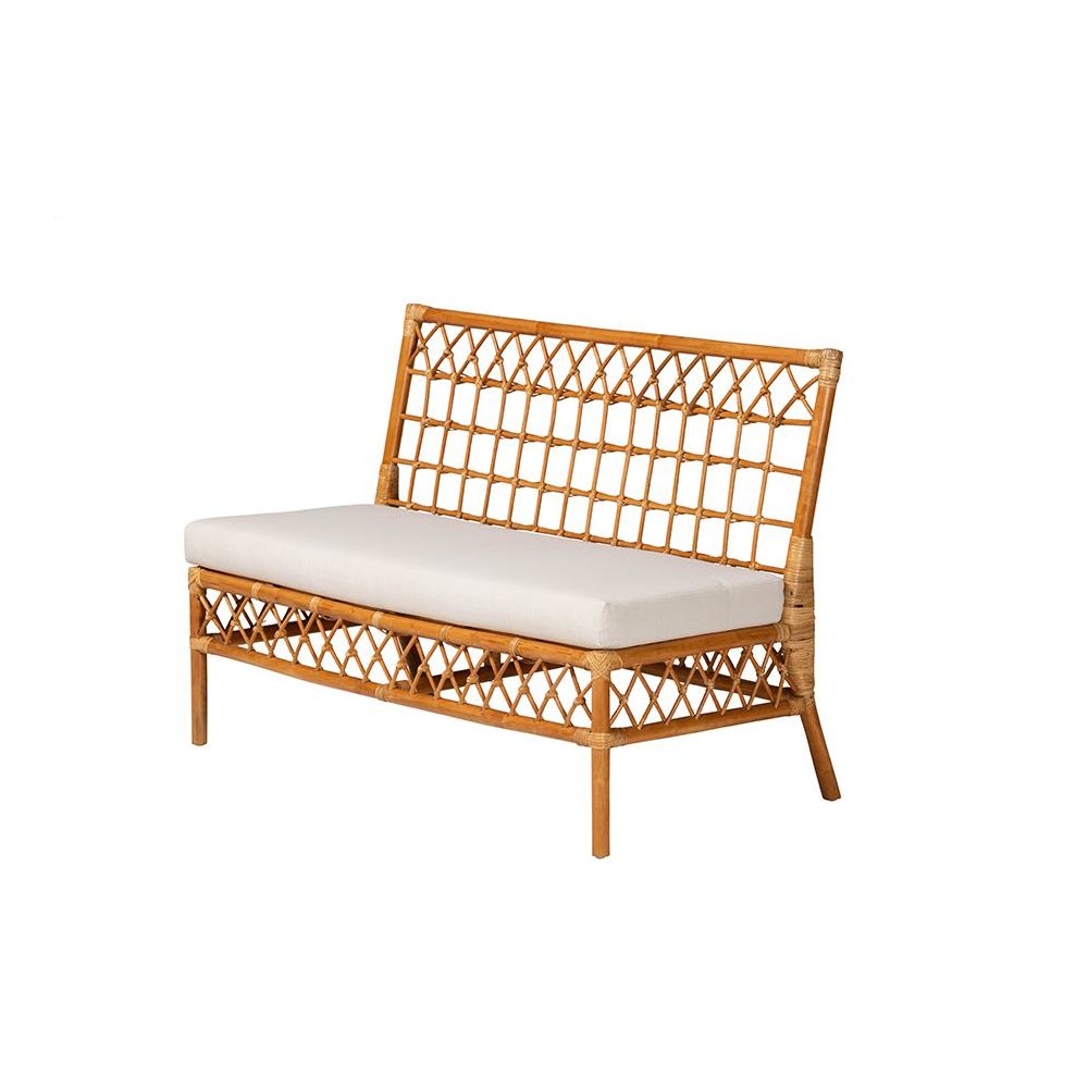 Bohemian Honey Rattan 3-Piece Dining Nook Banquette Set. Picture 2