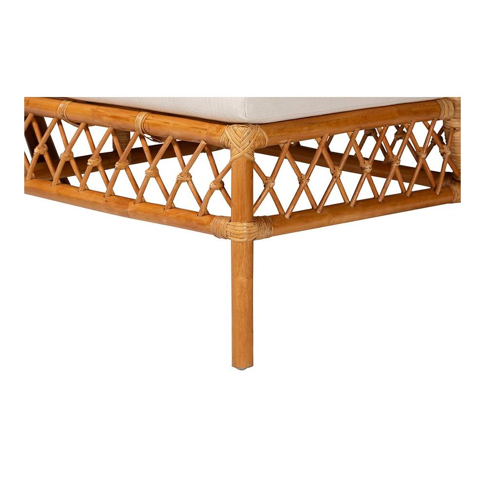 Bohemian Honey Rattan 3-Piece Dining Nook Banquette Set. Picture 5