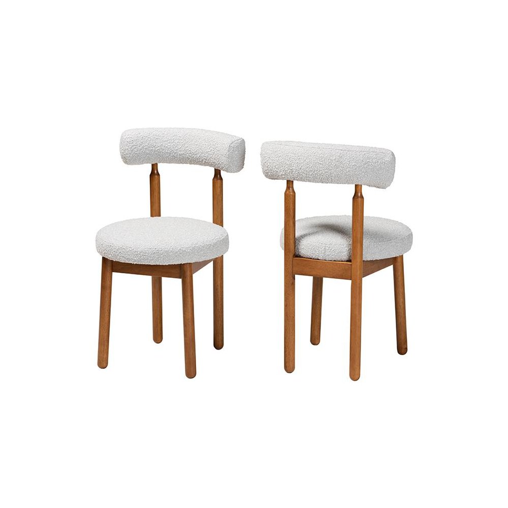 Walnut Brown Finished Wood 2-Piece Dining Chair Set. Picture 1
