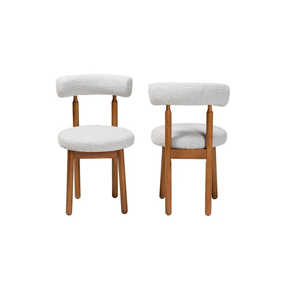 Walnut Brown Finished Wood 2-Piece Dining Chair Set. Picture 2