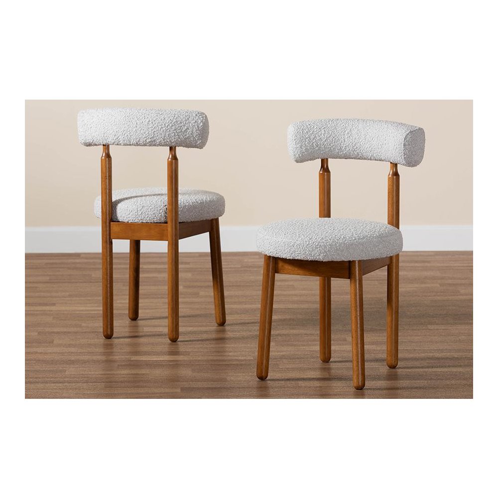 Walnut Brown Finished Wood 2-Piece Dining Chair Set. Picture 8
