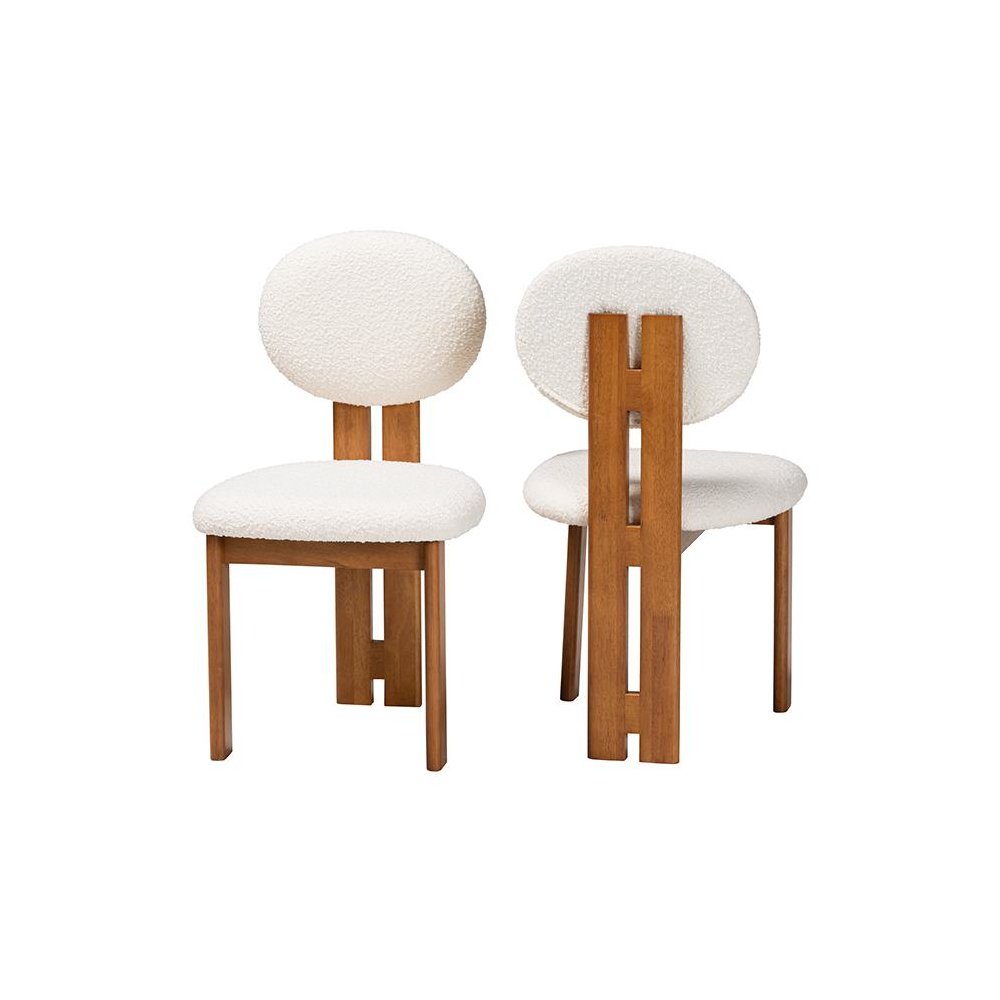 Walnut Brown Finished Wood 2-Piece Dining Chair Set. Picture 1