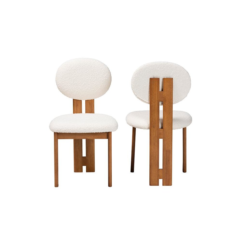 Walnut Brown Finished Wood 2-Piece Dining Chair Set. Picture 2