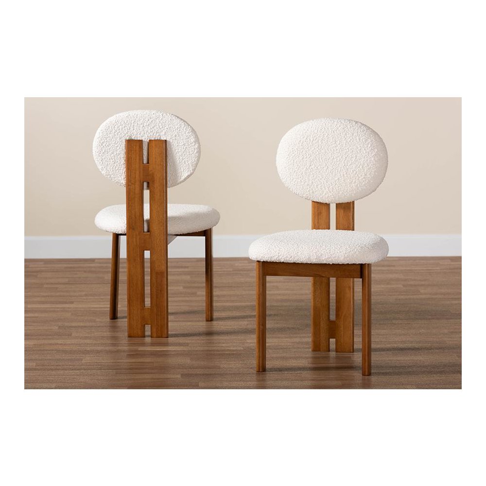 Walnut Brown Finished Wood 2-Piece Dining Chair Set. Picture 8