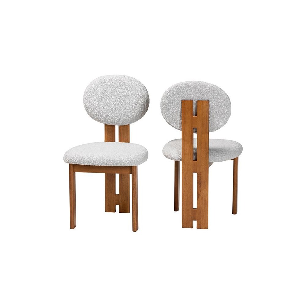 Walnut Brown Finished Wood 2-Piece Dining Chair Set. Picture 1