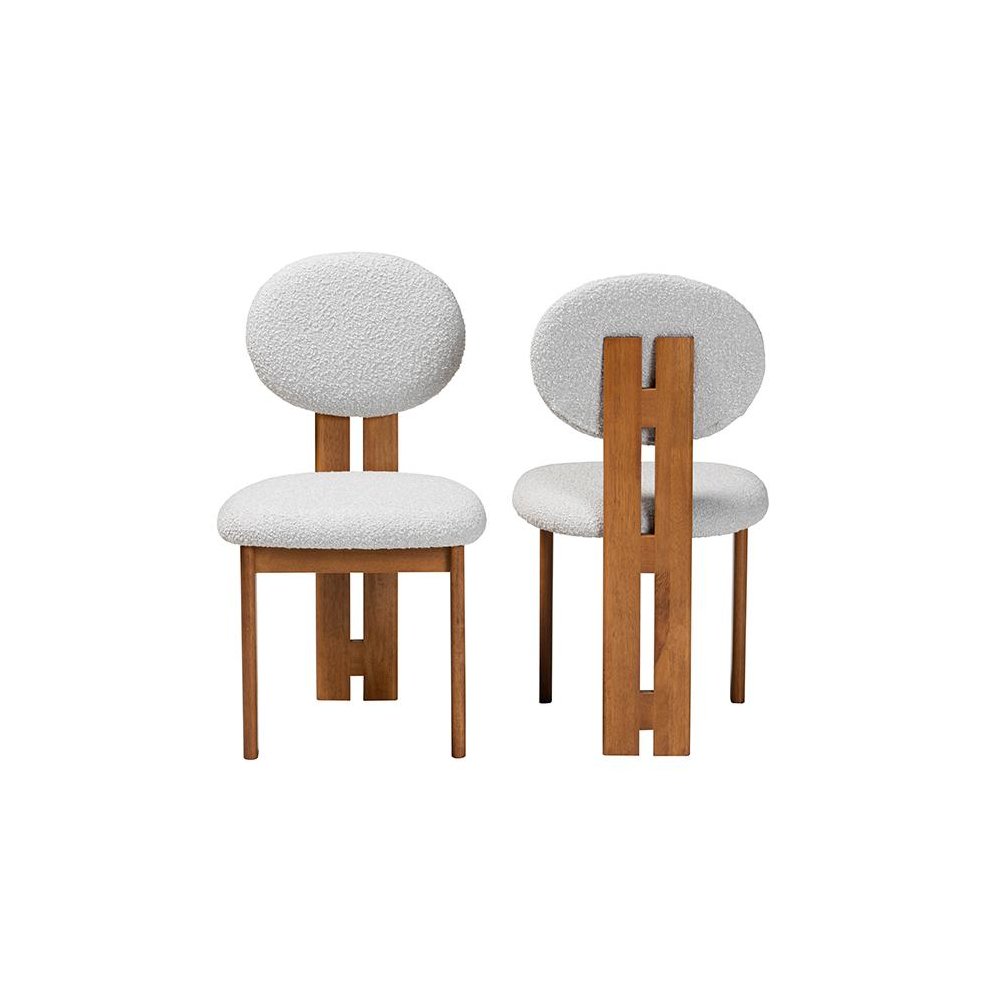 Walnut Brown Finished Wood 2-Piece Dining Chair Set. Picture 2