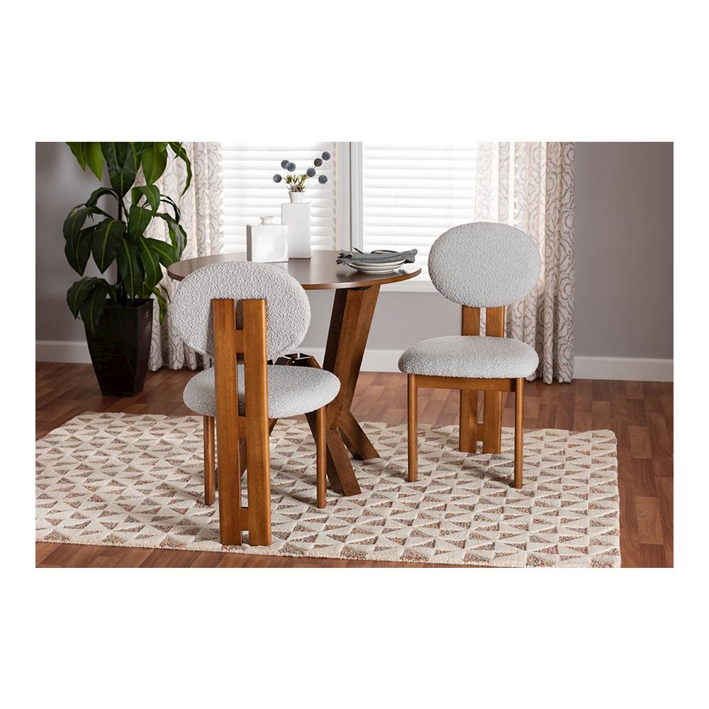 Walnut Brown Finished Wood 2-Piece Dining Chair Set. Picture 7