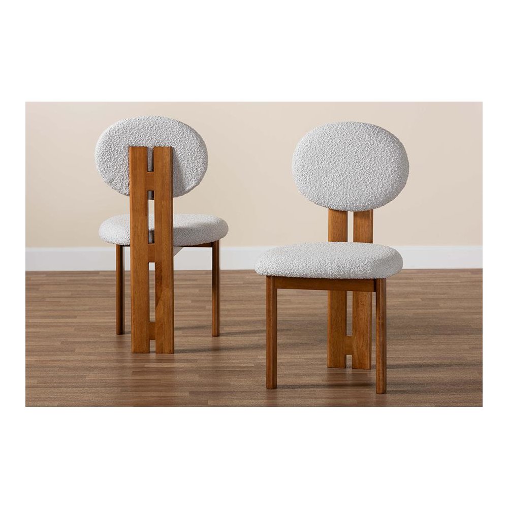 Walnut Brown Finished Wood 2-Piece Dining Chair Set. Picture 8