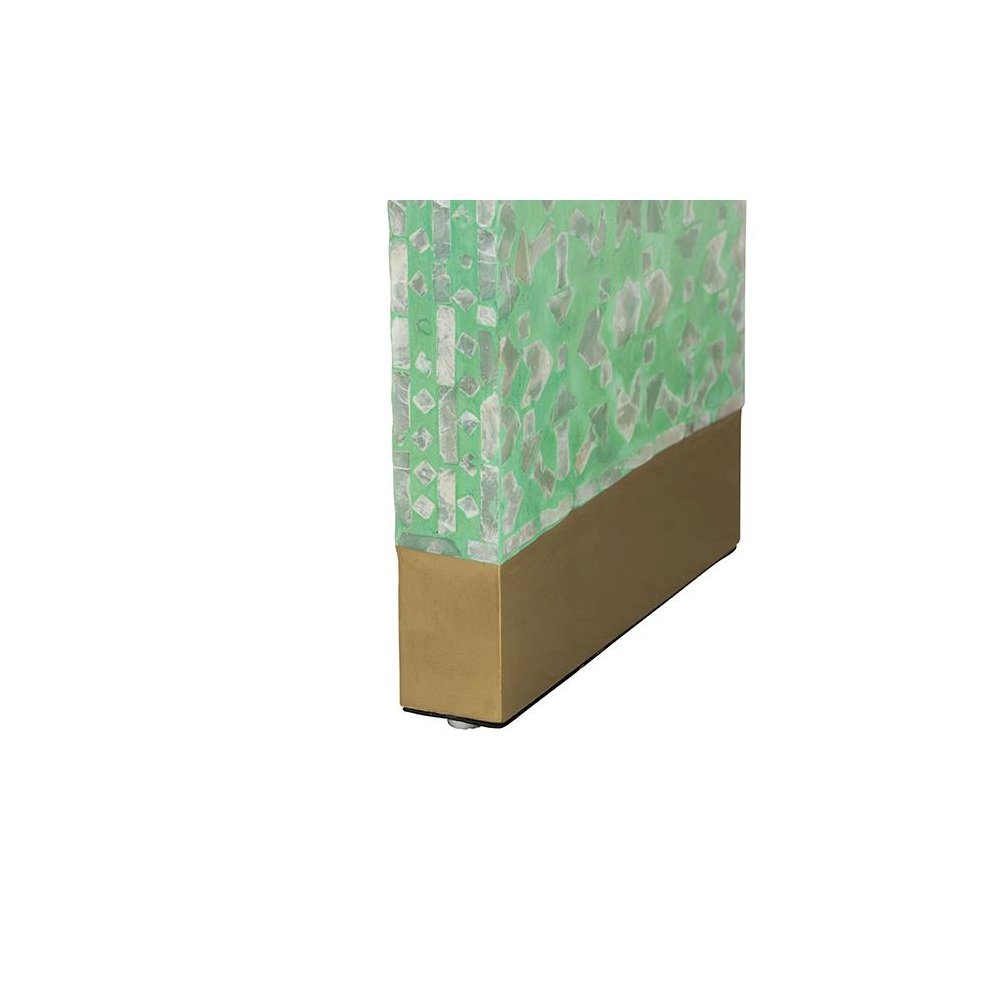 Didrika Modern Bohemian Seafoam Green Mother of Peral Console Table. Picture 4
