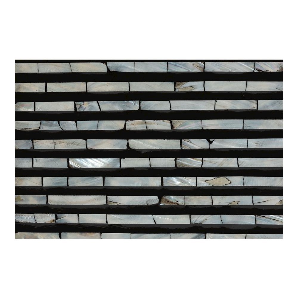 Bohemian Two-Tone Black and Grey Mother of Pearl and Gold Metal Storage Cabinet. Picture 7