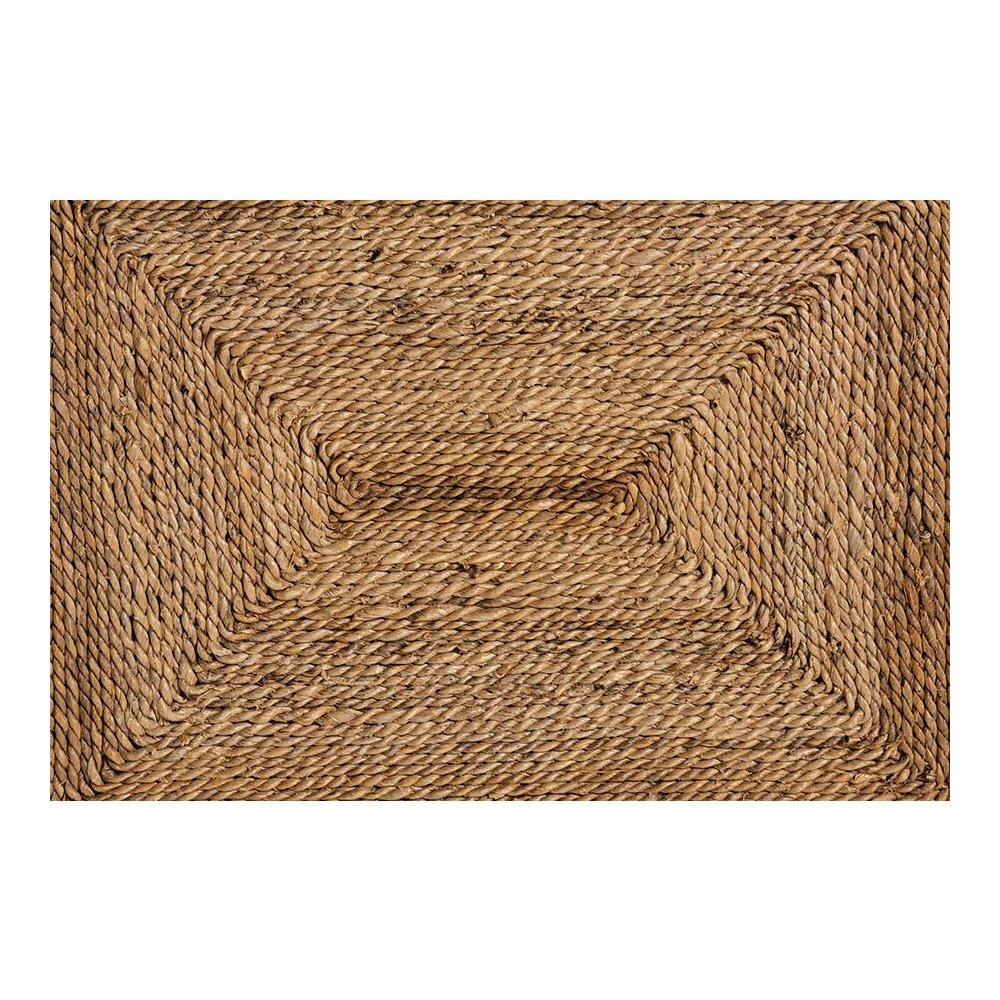 Anfield Modern Bohemian Natural Seagrass and Mahogany Wood Counter Stool. Picture 7