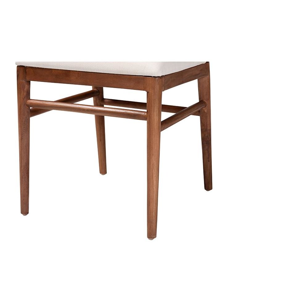 Nadim Modern Bohemian Natural Seagrass and Acacia Wood 2-Piece Dining Chair Set. Picture 5