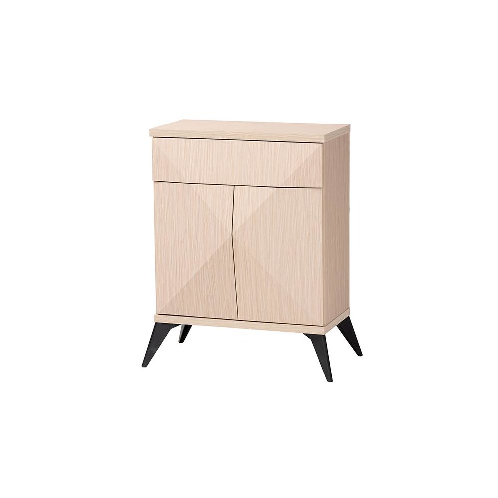 Modern Two-Tone Light Brown and Black Wood 2-Door Sideboard Buffet. Picture 1