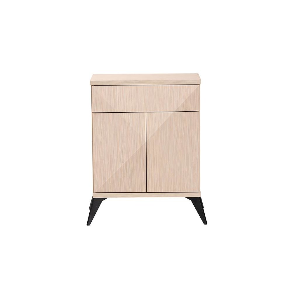 Modern Two-Tone Light Brown and Black Wood 2-Door Sideboard Buffet. Picture 3