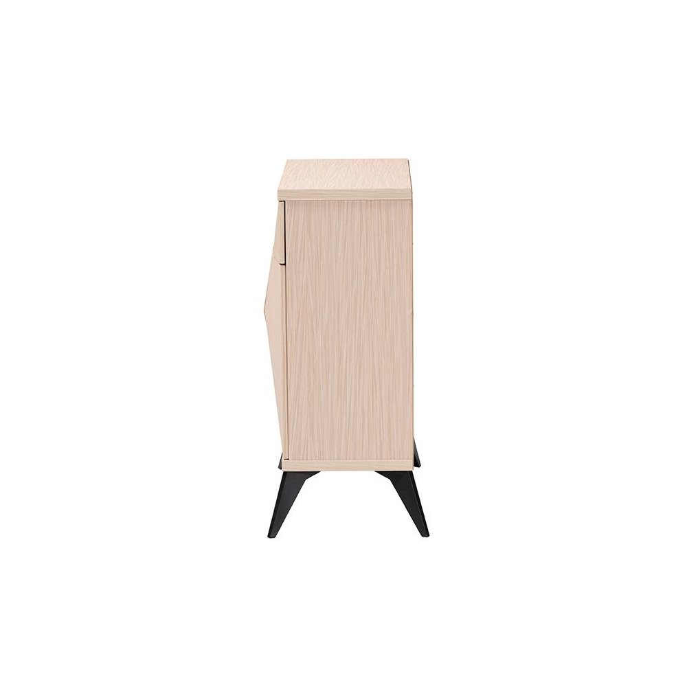 Modern Two-Tone Light Brown and Black Wood 2-Door Sideboard Buffet. Picture 4