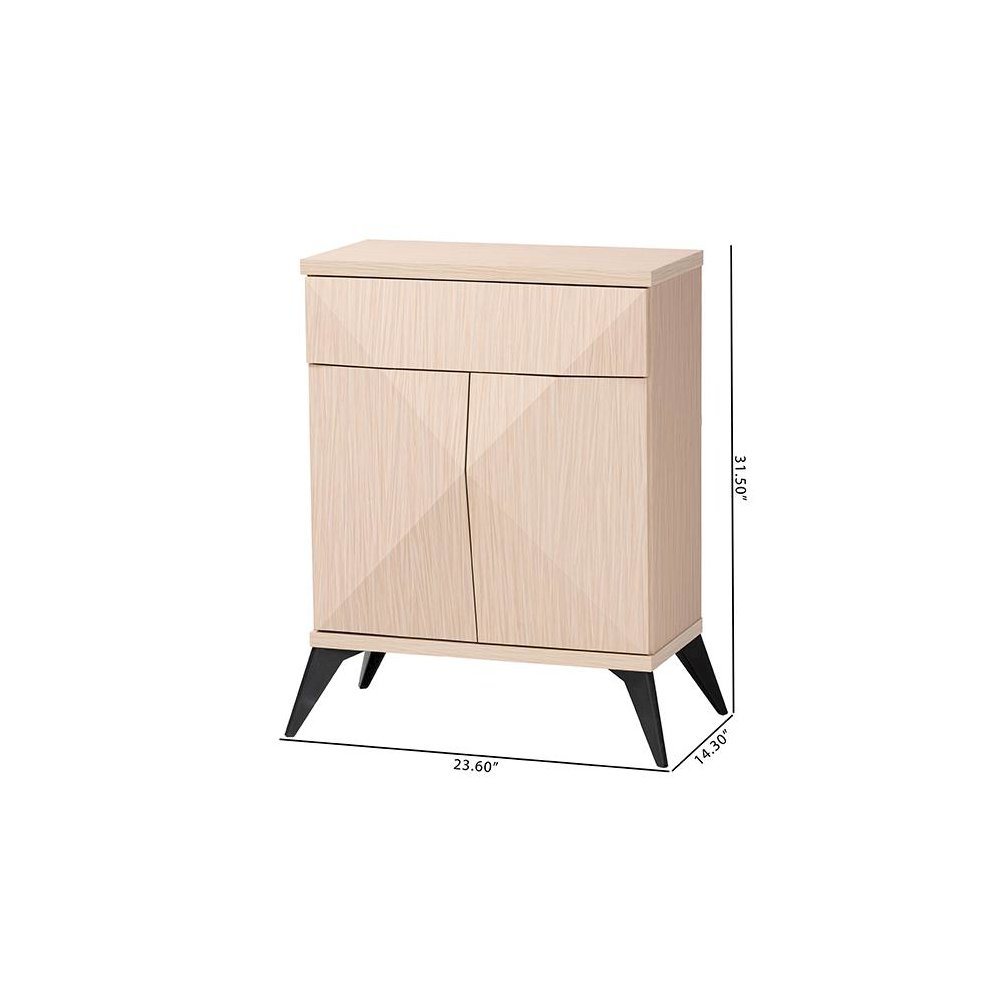 Modern Two-Tone Light Brown and Black Wood 2-Door Sideboard Buffet. Picture 9