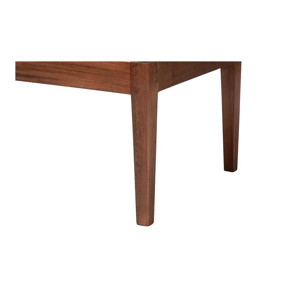 Bohemian Natural Brown Rattan and Brown Acacia Wood 3-Piece Dining Nook set. Picture 6