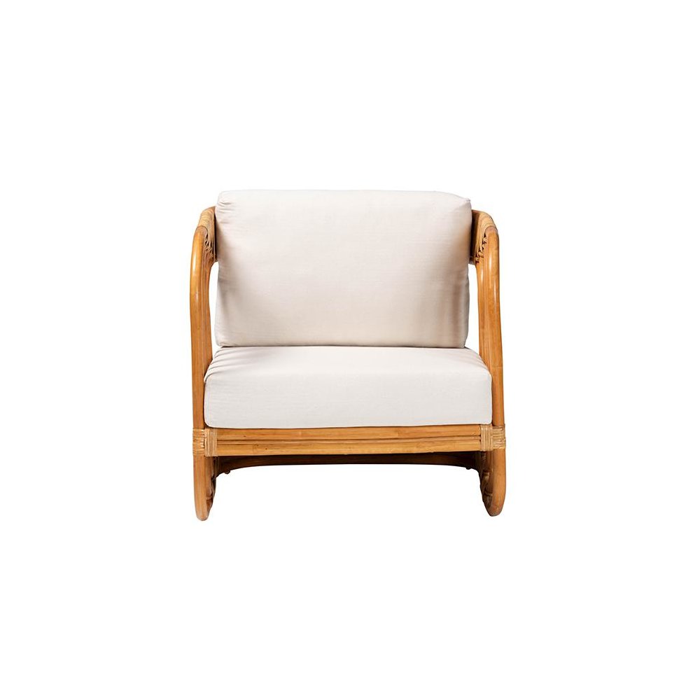 Corsa Modern Bohemian Natural Rattan Arm Chair. Picture 2