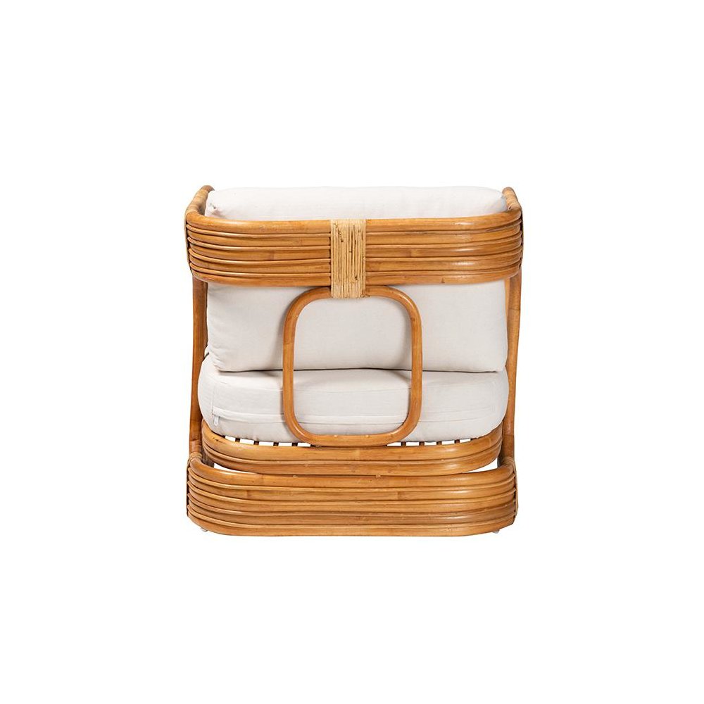 Corsa Modern Bohemian Natural Rattan Arm Chair. Picture 4