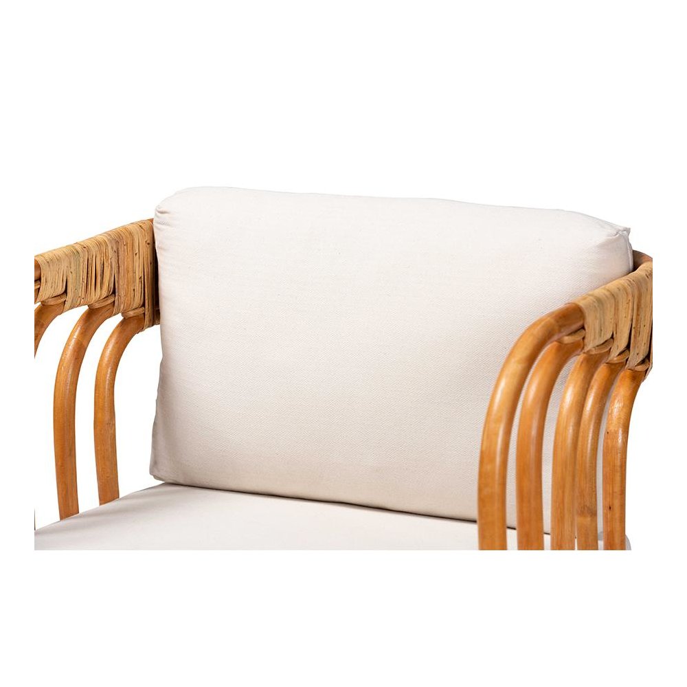 Corsa Modern Bohemian Natural Rattan Arm Chair. Picture 5