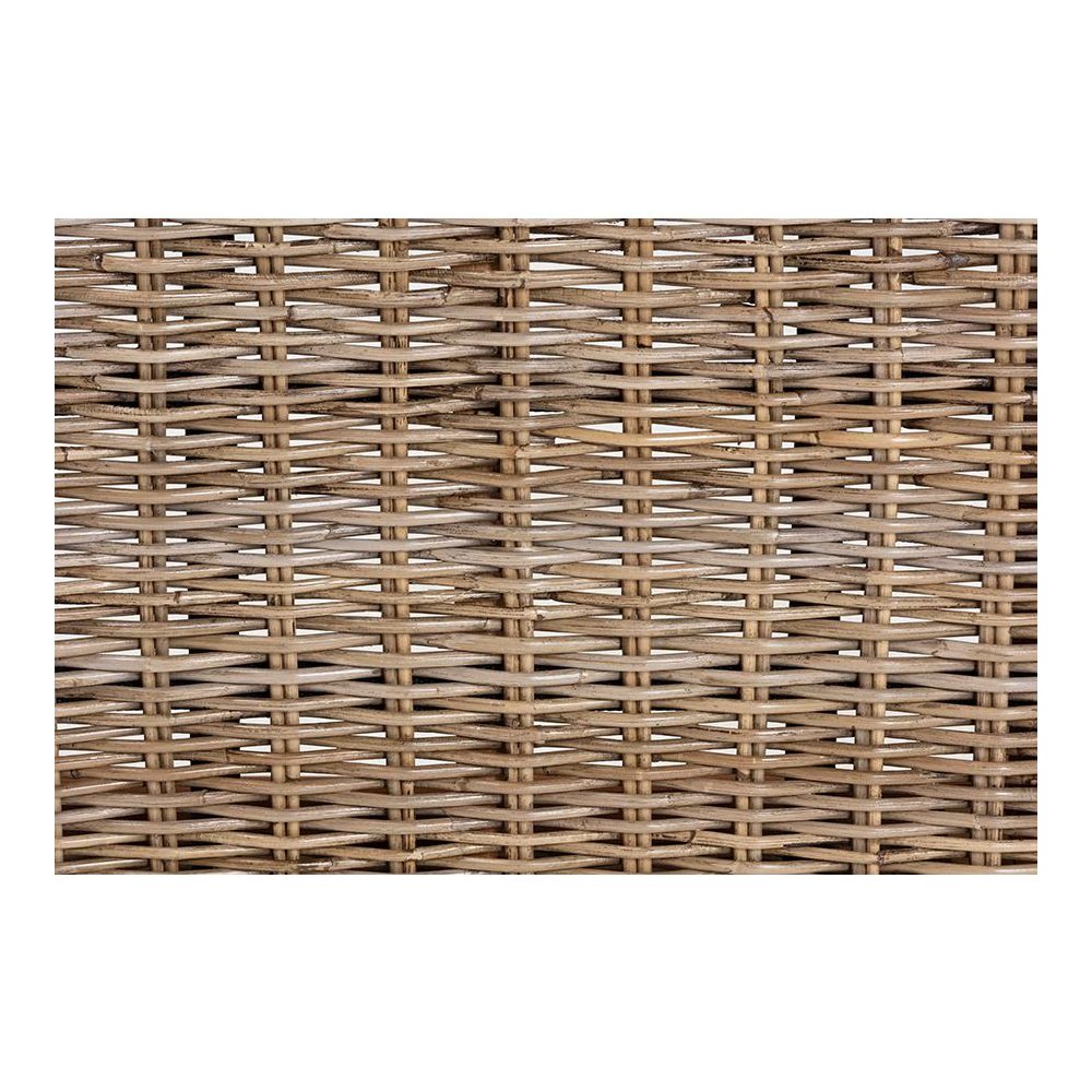 Raisa Modern Bohemian Natural Kubu Rattan and Grey Acacia Wood Accent Bench. Picture 6