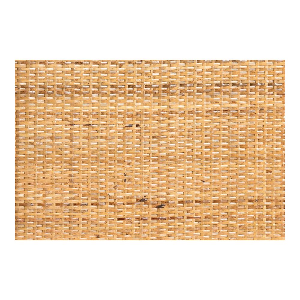 Curacao Modern Bohemian Light Honey Rattan 2-Drawer Bookcase. Picture 7