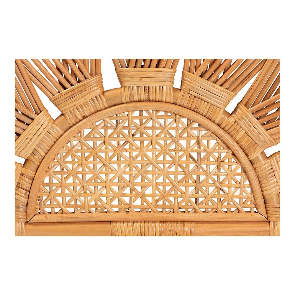 Jasmine Modern Bohemian Natural Rattan King Size Standalone Headboard. Picture 3