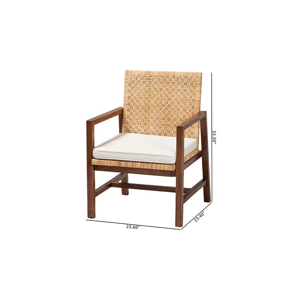 Lovina Bohemian Light Honey Rattan and Acacia Wood Arm Chair. Picture 10