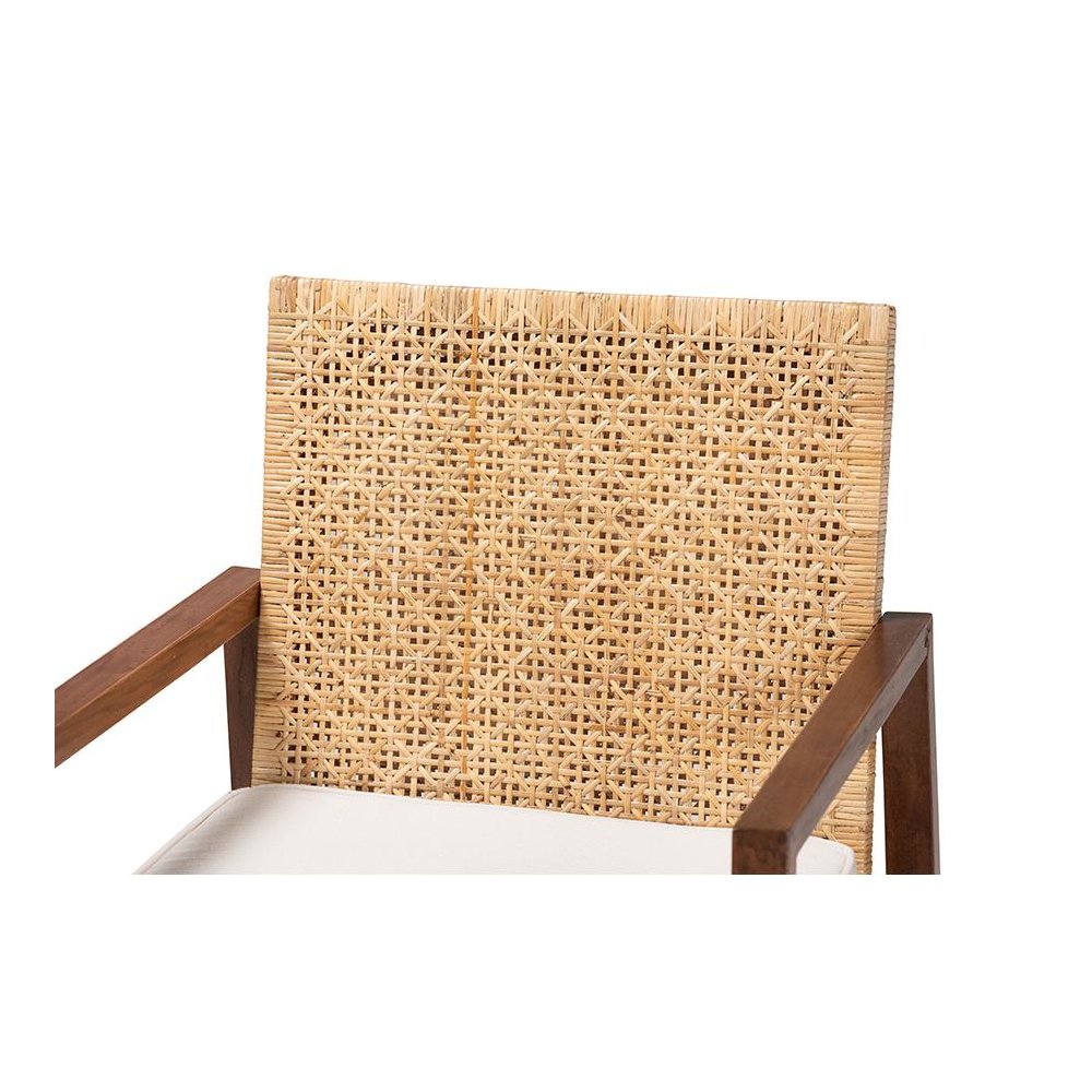 Lovina Bohemian Light Honey Rattan and Acacia Wood Arm Chair. Picture 5