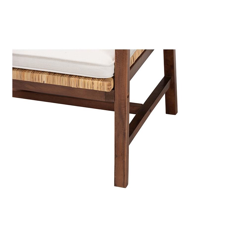 Lovina Bohemian Light Honey Rattan and Acacia Wood Arm Chair. Picture 6