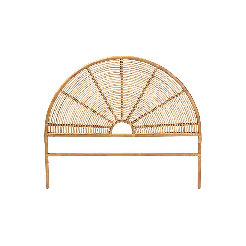 Nina Modern Bohemian Honey Rattan Queen Size Standalone Headboard. Picture 2