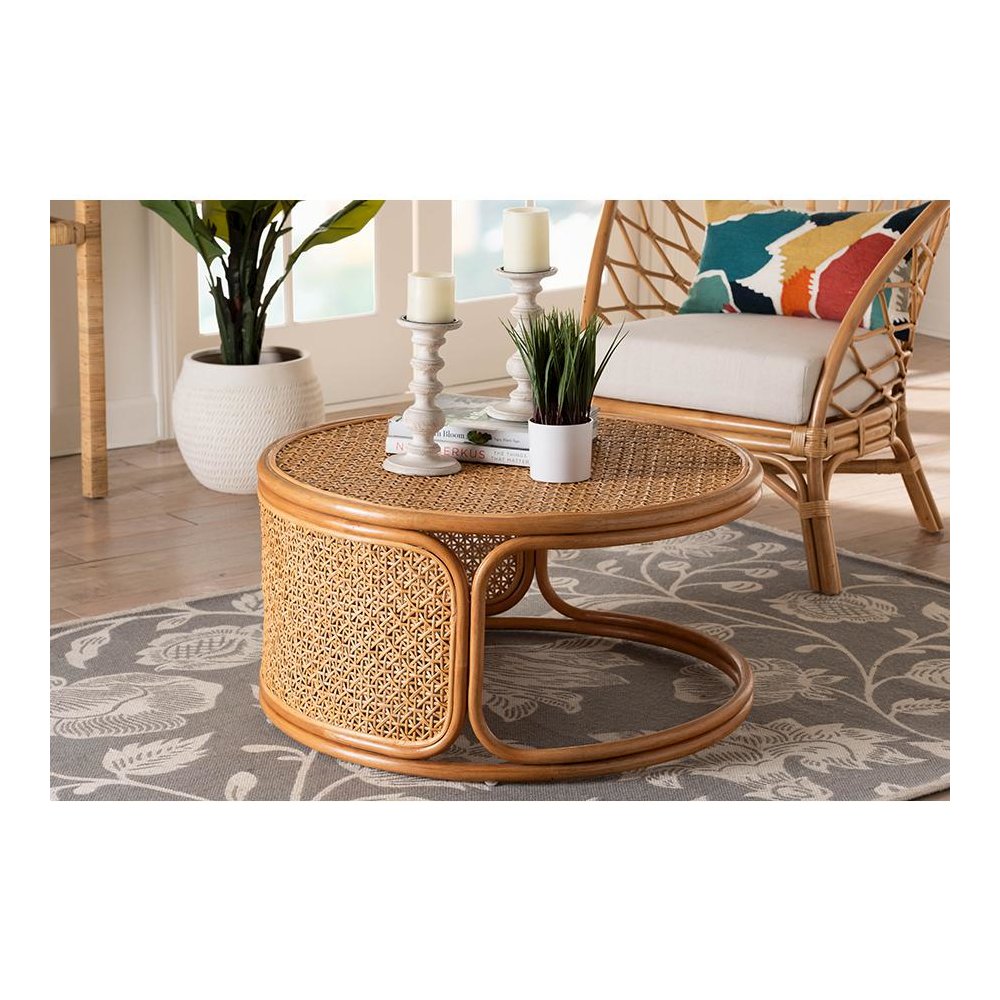 Eldon Bohemian Honey Rattan Coffee Table. Picture 6
